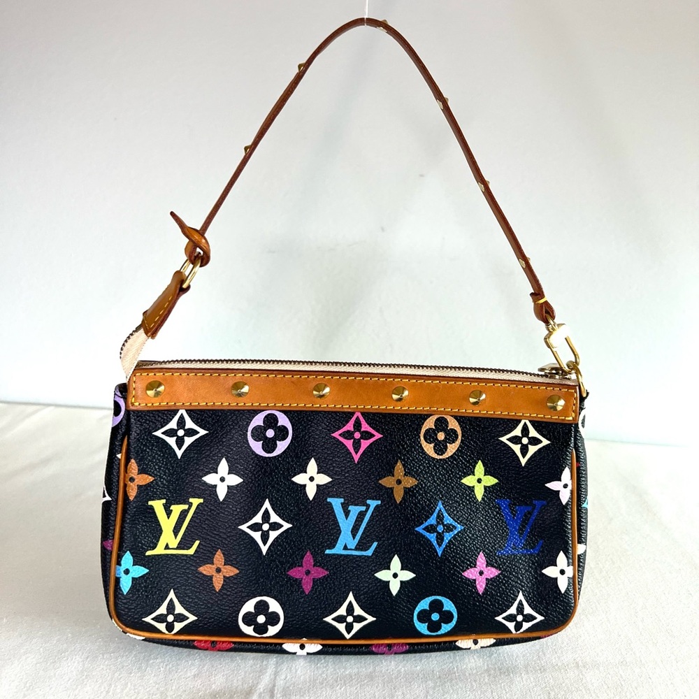 Louis Vuitton Monogram Multicolor Pochette Accessories Black. - Picture 2 of 16